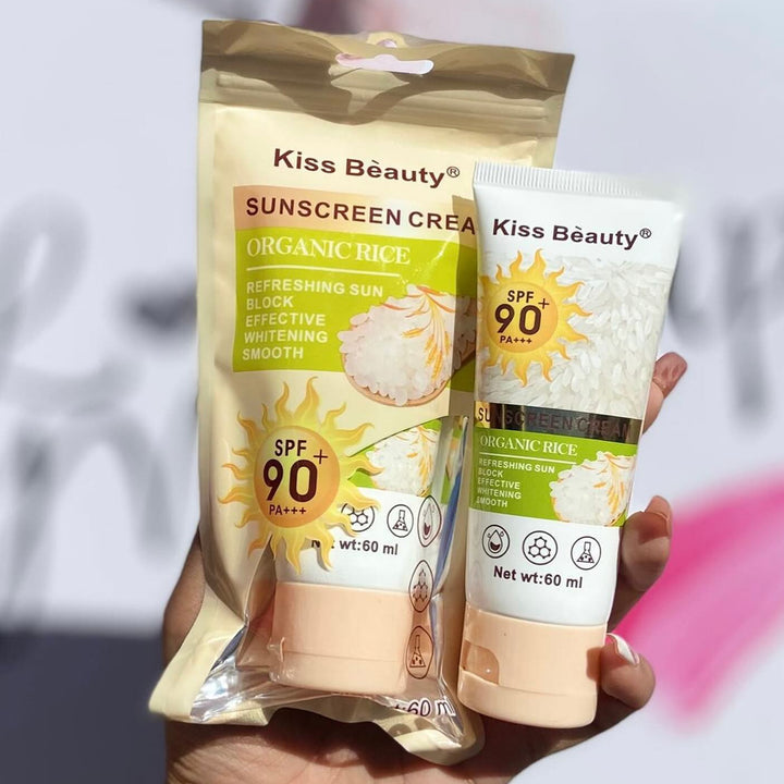 Kiss Beauty Organic Rice Sunscreen Cream SPF 90+ PA+++ - 60ml