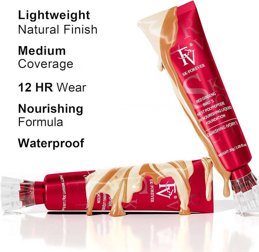 Buy 1 Get 1 free FV Foundation (Ivory) Oil Absorb Liquid Foundation Best Tube Foundation Full Coverage Base 30g