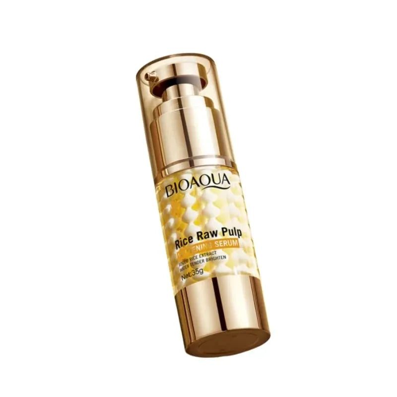 BIOAQUA RICE RAW PULP WHITINING SERUM ADDED RICE EXTRACT WATER TENDER AND ELASTIC NOURISHES AND BRIGHTEN THE SKIN STRENGTHNESS THE SKIN BARRIER 35G