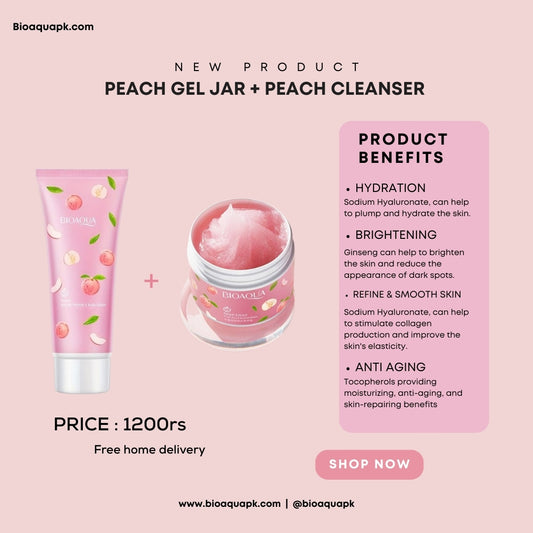 Bioaqua peach gel jar + peach cleanser